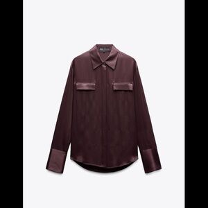 Zara Satin Blouse in Deep Burgundy